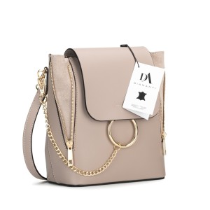 Rucsac dama piele naturala DiAmanti Catania Roz Pudra